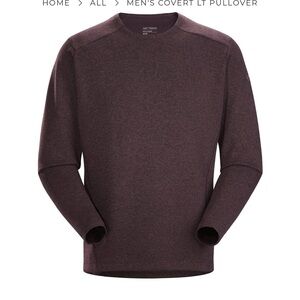 Arcteryx Covert Lt Pullover Mens Extra Large Burgundy Thermal Outdoor Hiking
